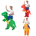 Miniatyrbilde 2 av 3: Oppblåsbart Dinosaur Kostyme, Oppblåsbart Dinosaur Kostyme, Oppblåsbart Halloween Kostyme Green M（130-150CM）
