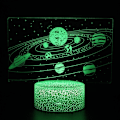 Miniatyrbild 2 av 8: 3D Illusion Solsystem Nattlampa 16 Färgbyten med Fjärrkontroll Touch Vit Sprickbas Födelsedagspresent