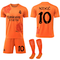 Miniatyrbilde 1 av 2: 2024 Real Madrid Y3 Co-Branded Special Edition Rose Pattern Football Jersey Orange Barnefotballsett No.10 Modric XXXL