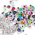 Pikkukuva 3 / 10: 100 sarjaa 5 mm:n metallisia scrapbooking-silmukoita, solkia, nahkatyökaluja, vaateasusteita (sekoitettu väri)