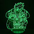 Miniatyrbild 1 av 7: Naruto Kakashi Uchiha Sasuke 3D Illusionslampa Nattlampa Smart Touch, RGB-effekt USB-kabeldriven Kreativ 3D Japansk Animelampa