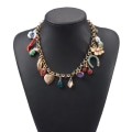 Miniatyrbild 6 av 8: Kvinnors blommiga legering halsband diamant boho halsband, bästa Gi