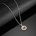 Miniatyrbild 5 av 5: Initial Halsband i Rostfritt Stål för Kvinnor, 18K Guld