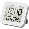 Miniatyrbild 1 av 7: Digital inomhus termometer duschtimer med dubbel alarm digital klocktimer för badrum dusch kök studie med hopfällbart stativ och upphängningshål White