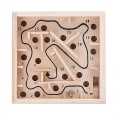 Miniatyrbillede 1 af 4: Stor trælabyrint 4,3\" x 4,3\" vippe-labyrint-spil med 60 H