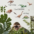 Miniatyrbilde 5 av 5: Nydelige tegneserie-dinosaurus veggklistremerker - Fjerning av dinosaur veggklistremer - Skrell og lim dekorative veggkunst klistremerker