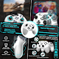 Miniatyrbild 2 av 7: Bluetooth-kontroller för Switch/PC/iPhone/Android/Apple Arcade MFi-spel/TV/Steam, Pro trådlös spelkontroll fjärrkontroll Gamepad med telefonklämma med L White