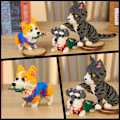 Miniatyrbild 3 av 6: Katt Mini Byggklossar Söta Djurset för Godispåsar, 1300 st Mikro Mini Byggleksak DIY 3D Tegelstenar Kit för Vuxna Barn, Jul Födelsedagspresent