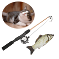 Miniatyrbilde 1 av 6: Morsom kattepinner, realistisk, fleksibel, interaktiv trinse, teleskopisk fiskestang, katteleke for katter Grass Carp Fishing Rod