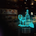 Miniatyrbilde 3 av 7: Vinflaske 3D Illusionslampe, Bardekorasjonsgaver Nattelys for Jul Ferie med Fjernkontroll 16 Farger Skiftende + 4 Skiftende Modus + Dimmefunksjon