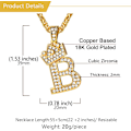 Miniatyrbillede 5 af 9: Krone Initial A-Z Halskæde, Iced Out Bogstav Vedhæng med 22-24 Tommer Kæde, Mænd Kvinder Bling Hip Hop Alfabet Navn Smykker Gave Store Initialer Halskæder B 18K Gold