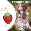 Miniatyrbillede 2 af 6: Læder nøgleringholder etui kompatibel med Apple AirTag, sød beskyttende Air Tag cover med nøglering, anti-scratch finder GPS tracker etui til Strawberry