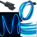 Pikkukuva 4 / 6: Auton sisätilojen LED-nauhavalot, USB-neonvalo, vilkkuva elektroluminesenssijohtovalo 6 mm:n ompelureunalla, tunnelmavalaistus (5 m/16,5 jalkaa, sininen)