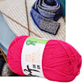 Miniatyrbillede 2 af 7: Populær mellemfin bambus trækul linje bomuld vævet sweater tørklæde garn (dyb rose)