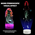 Miniatyrbilde 2 av 7: Liten Havfrue 3D Nattelys, Dynamiske RGB Farger Skiftende 3D Illusionslampe med Smart Berøring og Fjernkontroll