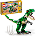 Miniatyrbillede 1 af 6: LE GO Creator 3 i 1 Mighty Dinosaur Legetøj, Transformerer fra T.rex til Triceratops til Pterodactyl Dinosaur Figurer, Fantastisk Gave til 7-12-årige Drenge og Piger