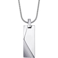 Miniatyrbillede 2 af 6: Tungsten Stål Bar Vedhæng Halskæde til Mænd Tungsten Halskæde 24 Tommer Slangekæde Tungsten silver