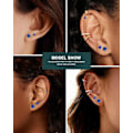 Miniatyrbild 2 av 5: 7 Par Hypoallergena Örhängen i Kirurgiskt Stål med Gänga för Brosk, Helix, Lobe | Cubic Zirconia Platt Baksida Örhängen för Kvinnor | Royal blue