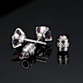 Miniatyrbild 5 av 6: STEEL 5 Par Titan Skruv Bak Kirurgiskt Rostfritt Stål Örhängen för Kvinnor Män, Regnbåge 5A Cubic Zirconia Sova Hypoallergen Silver Round CZ