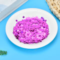 Pikkukuva 4 / 9: 50G DIY PVC ei reikää pyöreä paljetti lava häävaatteet tarvikkeet (Laser syvä violetti 5mm)
