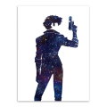 Miniatyrbillede 4 af 4: Bounty Hunter Wall Art Lærredstrykplakat, Enkelt Mode Vandfarve Kunsttegning