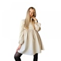 Pikkukuva 3 / 3: Ruffle Chiffon Elegant Mini Short Skirt Dresses(Beige M)