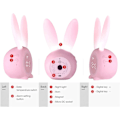 Pikkukuva 7 / 8: Lasten Bunny-herätyskello yövalolla, 6 soittoääntä, söpö kosketusohjaus ja ladattava torkkutoiminto lapsille tyttöjen makuuhuoneeseen