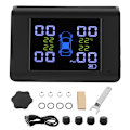 Miniatyrbild 1 av 11: Solcellsdriven TPMS 2.4 tum Bil Däcktrycksövervakningssystem med 4 Externa Sensorer ADAS Alarm