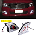 Miniatyrbilde 6 av 11: 1 par bilens kjørelys DRL LED dagslys tåkelys for Toyota Hilux Vigo 12-14