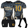 Miniatyrbillede 1 af 2: 23-24 Real Madrid Dragon Black Special Edition Fodboldtrøjer Børns fodboldsæt No.10 Modric 16