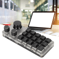 Miniatyrbilde 1 av 7: Programmerbar tastatur 3 knotter 15 taster bærbar RGB Bluetooth DIY mekanisk spilltastatur for kontorlaboratorium