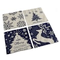 Miniatyrbilde 4 av 10: 4 stk juleputetrekk 45x45cm Hjort Snøfnugg Snømann Komfortable Myke Lin Juleputetrekk for Hjem Sofa 03