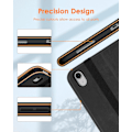 Miniatyrbilde 3 av 5: iPad Pro 11-tommers deksel M2 (2024), Premium Lær Business Folio Stativdeksel med Blyantholder - Auto Sleep/Wake Black Apple
