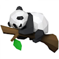 Pikkukuva 1 / 4: Sarjakuva Panda puun oksalla Lastenhuoneen taidekoriste Tytöt