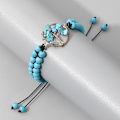 Miniatyrbilde 4 av 6: Halvdyrebare steiner krystall runde perler justerbar flettet makrame kvaster armbånd - håndlaget boho wrap armbånd for kvinner menn Orange