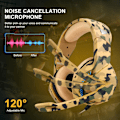 Miniatyrbillede 3 af 9: PS4 Gaming Headset med 7.1 Surround Sound, PC Headset med støjreducerende mikrofon og LED-lys, H3 Over Ear-hovedtelefoner til Nintendo Switch, PS5, Xbox On Yellow