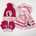 Miniatyrbild 1 av 2: Minnie Mouse Vinterhattset - 3-delat Frysset Vinterhatt, Snöhandskar och Halsduk för Barn, Överraskningsjulklappar och Födelsedagspresenter 3