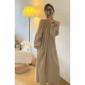 Pikkukuva 5 / 5: Up pitkä mekko Mini Swing Plisseerattu A-linjainen löysä mekko (Khaki M)
