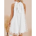 Miniatyrbillede 2 af 4: Dame Sommer Bryllupsgæst Formelle Kjoler Cocktail Halter Swing Kjole Sød A-Linje Mini Homecoming Kjole XXL