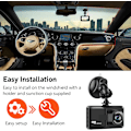 Pikkukuva 6 / 7: Auton kojelautakamera, Dashcam 1080P FHD Dash Cam Etu 3 tuuman näytöllä Kojelautakamera 120° laajakulmalla, Super Night Vision, Loop-tallennus, Motio