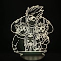 Miniatyrbild 2 av 7: Naruto Kakashi Uchiha Sasuke 3D Illusionslampa Nattlampa Smart Touch, RGB-effekt USB-kabeldriven Kreativ 3D Japansk Animelampa