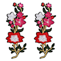 Miniatyrbillede 1 af 10: Blomster Patch 2 Blomster Lyse Farvet Polyester Special Mønster Broderet Patch til Tasker Tøj Nederdele Sko Rød