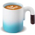 Miniatyrbillede 1 af 7: Vintage Kaffekrus - 414 ml Latte Kop med Træhåndtag til Cappuccino Latte Art Drikkevarer Elegant Keramisk Te- og Kaffekrus Sød Idé Blue and White