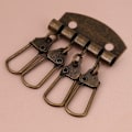 Miniatyrbillede 7 af 10: 30 stk./sæt Retro nøgleringspung nøglering række arrangør Diy læderhåndværk tilbehør (4 kroge)