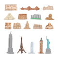 Miniatyrbillede 6 af 6: 17 stk. Miniature Ancient Buildings Legetøj Rundt Om I Verden By Miniature Bygninger Egyptisk Pyramide Model Kit Ancient Egypt Legetøj