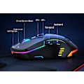 Miniatyrbild 2 av 4: Spelmus med sladd [Programmerbar] [Andningsljus] Ergonomi
