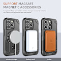 Miniatyrbild 4 av 7: Magnetiskt iPhone-fodral med stativ, kompatibelt med MagSafe, robust inbyggt stativ, militärklassat fallskydd stötsäkert för iPhone Black iPhone 14 Pro Max