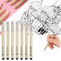 Miniatyrbild 7 av 10: Fineliner Pen Set Vattentät Bleksäker Svart Linje Ritning Konst Serieteckning Skiss Penna 7 st