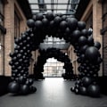 Miniatyrbillede 6 af 7: 130 stk. sorte balloner i forskellige størrelser 18\" 12\" 10\" 5\" ballonbue guirlande sæt perfekt til fødselsdagsfest, dimission, babyshower, bryllup, ferie D Black