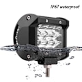 Miniatyrbillede 2 af 11: 2 stk. 4 tommer 12 LED 36W 3 Rækker Bil Arbejdslys Bar Tag Flood Beam Lampe til Off Road Trucks 10-48V